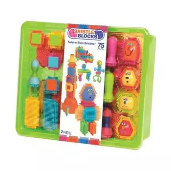 Bristle Blocks Конструктор игольчатый Веселые человечки 75 деталей в контейнере