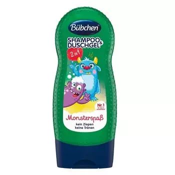 Bubchen Детский шампунь и гель для душа «Веселые монстрики» 2 в 1, 230 мл.