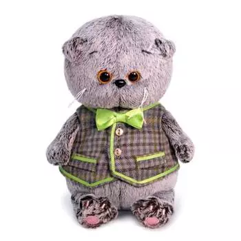 Budi Basa Мягкая игрушка Басик Baby в клетчатом жилете, 20 см