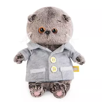 Budi Basa мягкая игрушка Басик BABY в сером пиджачке, 20 см.