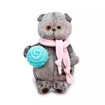 Budi Basa мягкая игрушка Басик в шарфике и с клубком, 30 см.