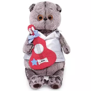 Budi Basa мягкая игрушка Басик в жилете с гитарой, 30 см.