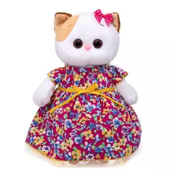 Budi Basa Мягкая игрушка Кошечка Ли-ли в платье с цветочным принтом, 27 см