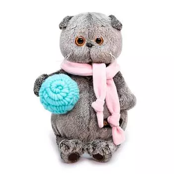 Budi Basa Мягкая игрушка Кот Басик в шарфике и с клубком, 22 см