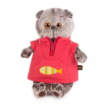 Budi Basa Мягкая игрушка Кот Басик в красном флисовом жилете, 25 см