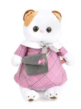 Budi Basa мягкая игрушка Ли-Ли в розовом платье с серой сумочкой, 27 см.