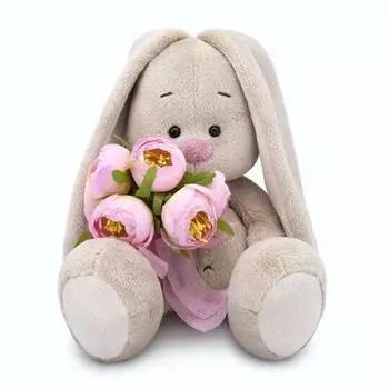 Budi Basa мягкая игрушка Зайка Ми с букетом роз, SidM-286, 23 см.