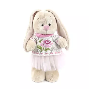 Budi Basa мягкая игрушка Зайка Ми в жаккардовом свитере и юбке, 25 см.