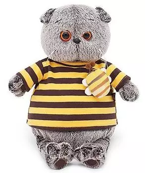 BUDI BASA "Басик в полосатой футболке с пчелой | 30см" - мягкая игрушка