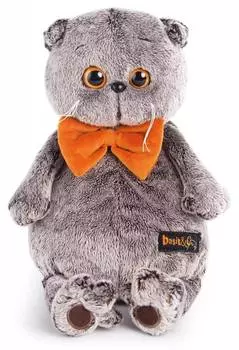 BUDI BASA "Басик в рыжем бархатном банте | 25см" - мягкая игрушка