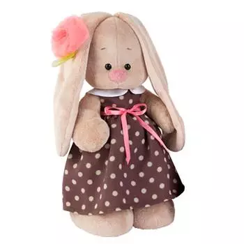 Budi Basa "Зайка Ми в кофейном платье и цветком на ушке" мягкая игрушка, 25 см
