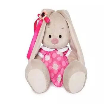 Budi Basa Зайка Ми в розовом платье с белым воротничком, 23 см.