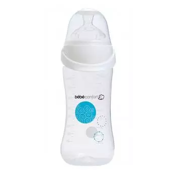 Бутылочка Bebe Confort Easy Clip серия Maternity PP, силиконовая соска для молока и воды, 270 мл, 0-12 мес., белая