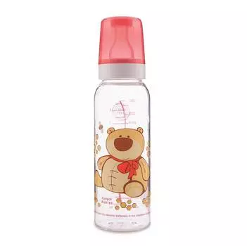 Бутылочка Canpol Cheerful animals тритановая, силиконовая соска, 250 мл, 12+, 11/841prz, мишка