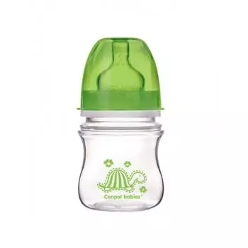 Бутылочка Canpol EasyStart Colourful animals с широким горлом, антиколиковая, PP, 3+ мес., 120 мл, 35/205, зеленая