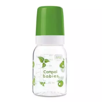 Бутылочка Canpol тритановая, с силиконовой соской, 120 мл, 3+ мес., 11/820prz, зеленая