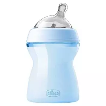 Бутылочка Chicco Natural Feeling силиконовая соска с наклоном, средний поток, PP, 2+, 250 мл, Blue, 310205209