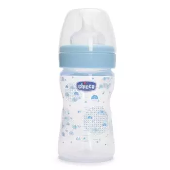 Бутылочка Chicco Well-Being Boy 0 мес.+, силиконовая соска, средний поток, РР, 150 мл 310205112