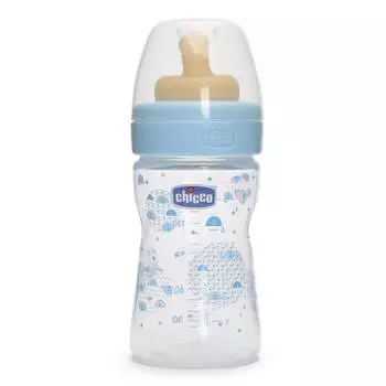 Бутылочка Chicco Well-Being Boy 0 мес.+, латексная соска, норм. поток, РР, 150 мл 310205111