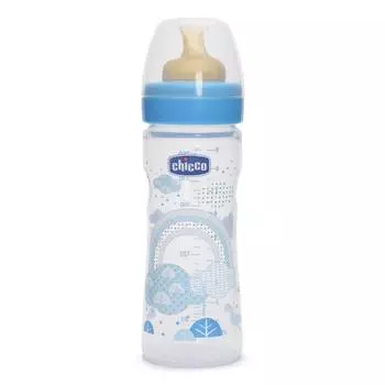 Бутылочка Chicco Well-Being Boy 2 мес.+, латексная соска, средн. поток, РР, 250 мл 310205113