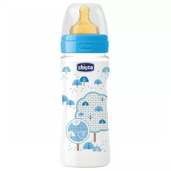 Бутылочка Chicco Well-Being Boy 4 мес.+, латексная соска, быстрый поток, РР, 330 мл 310205009