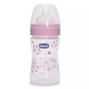 Бутылочка Chicco Well-Being Girl 0 мес.+, силиконовая соска, норм. поток, РР, 150 мл 310205118