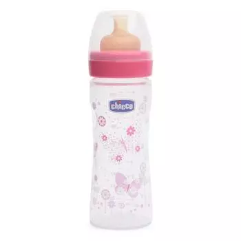 Бутылочка Chicco Well-Being Girl 2 мес.+, латексная соска, средний поток, РР, 250 мл, 310205119