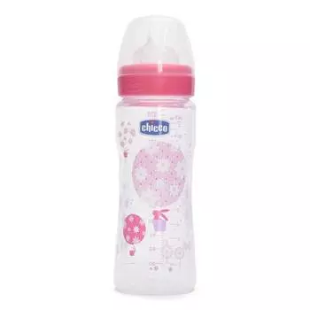 Бутылочка Chicco Well-Being Girl 4 мес.+, силиконовая соска, РР, 330 мл 310205122