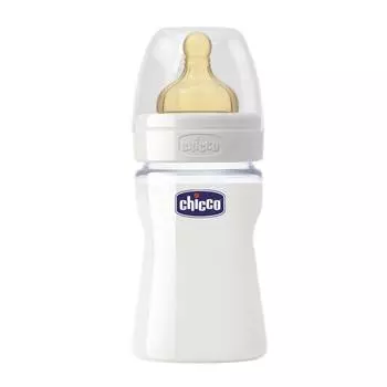 Бутылочка Chicco Well-Being Glass 0+, латексная соска, стекло, 150 мл 310205107