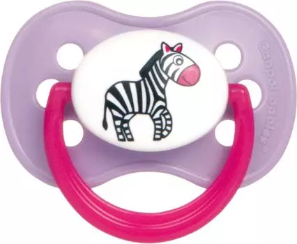 Canpol Animals Пустышка круглая латексная, 0-6 месяцев, цвет розовый, 22/593