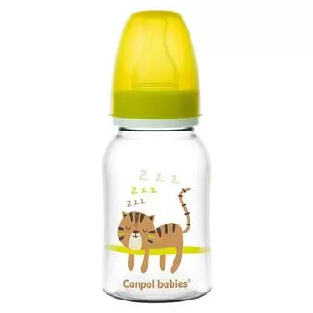 Canpol Бутылочка PP с узким горлышком 120 мл, 3м+ Africa, желтая