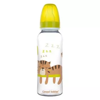 Canpol Бутылочка PP с узким горлышком Africa, 12м+, 250 мл, желтый