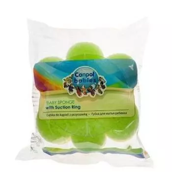 Canpol Губка с присоской "Цветок", цвет зеленый