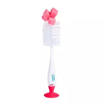 Canpol Ёршик для мытья бутылочек и сосок с подставкой-присоской, красный