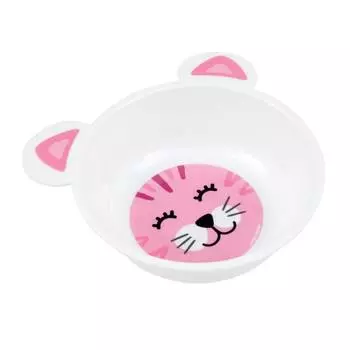 Canpol Миска пластиковая с ушками, 4/415, 4+ мес., кошка розовая