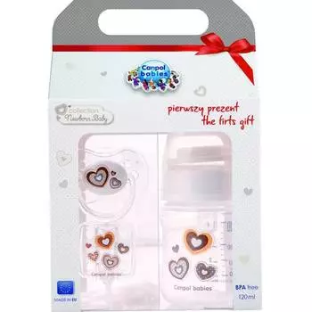 Canpol Набор born baby (бутылочка + пустышка + клипса для пустышки) 0101exp