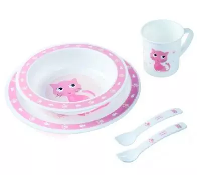 Canpol Набор обеденный пластиковый 250989243 арт. 4/401, 12+, цвет розовый