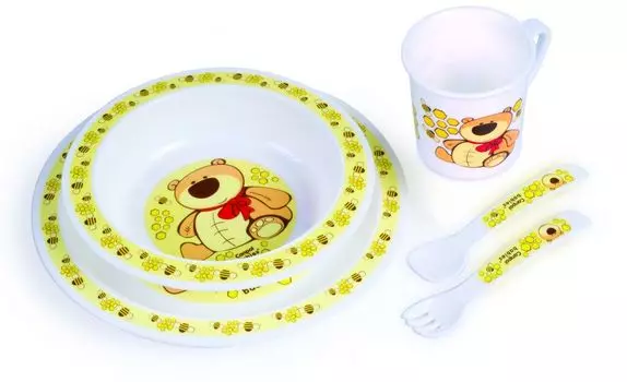 Canpol Набор обеденный пластиковый арт. 4/401, 12+, цвет желтый