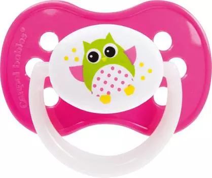 Canpol Owl Пустышка симметричная, силиконовая, 6-18 месяцев, цвет розовый, 22/569