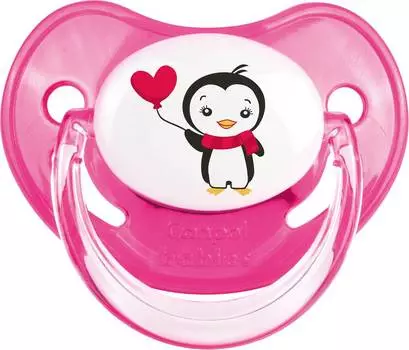 Canpol Penguins Пустышка анатомическая силиконовая, 6-18 месяцев, цвет розовый, 22/584