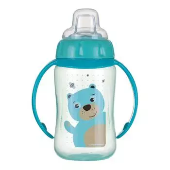 Canpol Поильник с силиконовым носиком и ручками, 320 мл, 6м+, бирюзовый