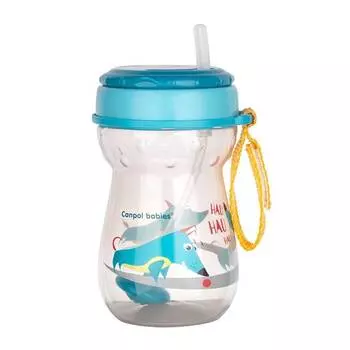 Canpol Поильник спортивный с трубочкой и утяжелителем, 56/518, 350 мл, 12 мес.+