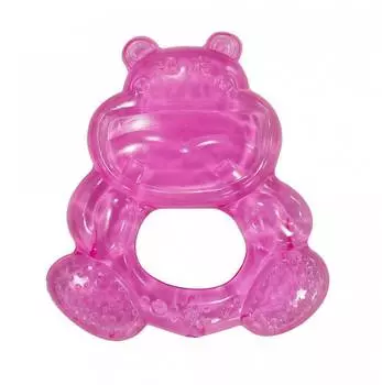 Canpol Прорезыватель водный "Улыбка", бегемотик розовый