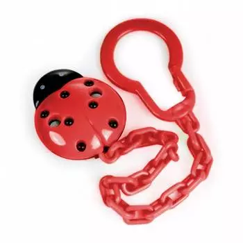 Canpol "Клипса-держатель для пустышек Божья коровка", цвет красный, 10/873