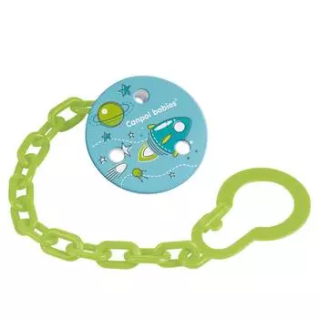 Canpol "Machines" Клипса-держатель для пустышек , 0+ месяцев, цвет бирюзовый, рисунок ракета, 2/432