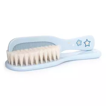 Canpol Щетка натуральная мягкая с гребнем born baby, 0м+, голубой