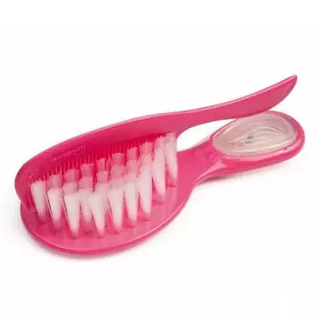 Canpol Щетка с погремушкой и гребнем, 0+ мес., цвет розовый