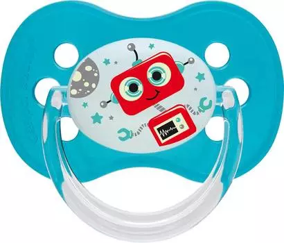 Canpol Space Mission Пустышка симметричная, силиконовая, 18+ месяцев, цвет бирюзовый, 22/576