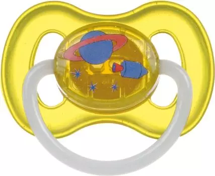 Canpol Space Пустышка круглая силиконовая, 0-6 месяцев, цвет желтый, 23/255