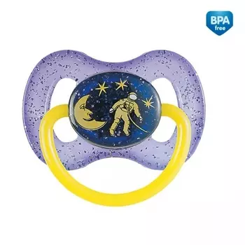 Canpol Space Пустышка круглая силиконовая, 0-6 месяцев, цвет фиолетовый, 23/255